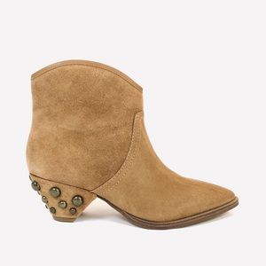 Marc Fisher Rippa Natural Suede Western Bootie
